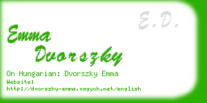emma dvorszky business card